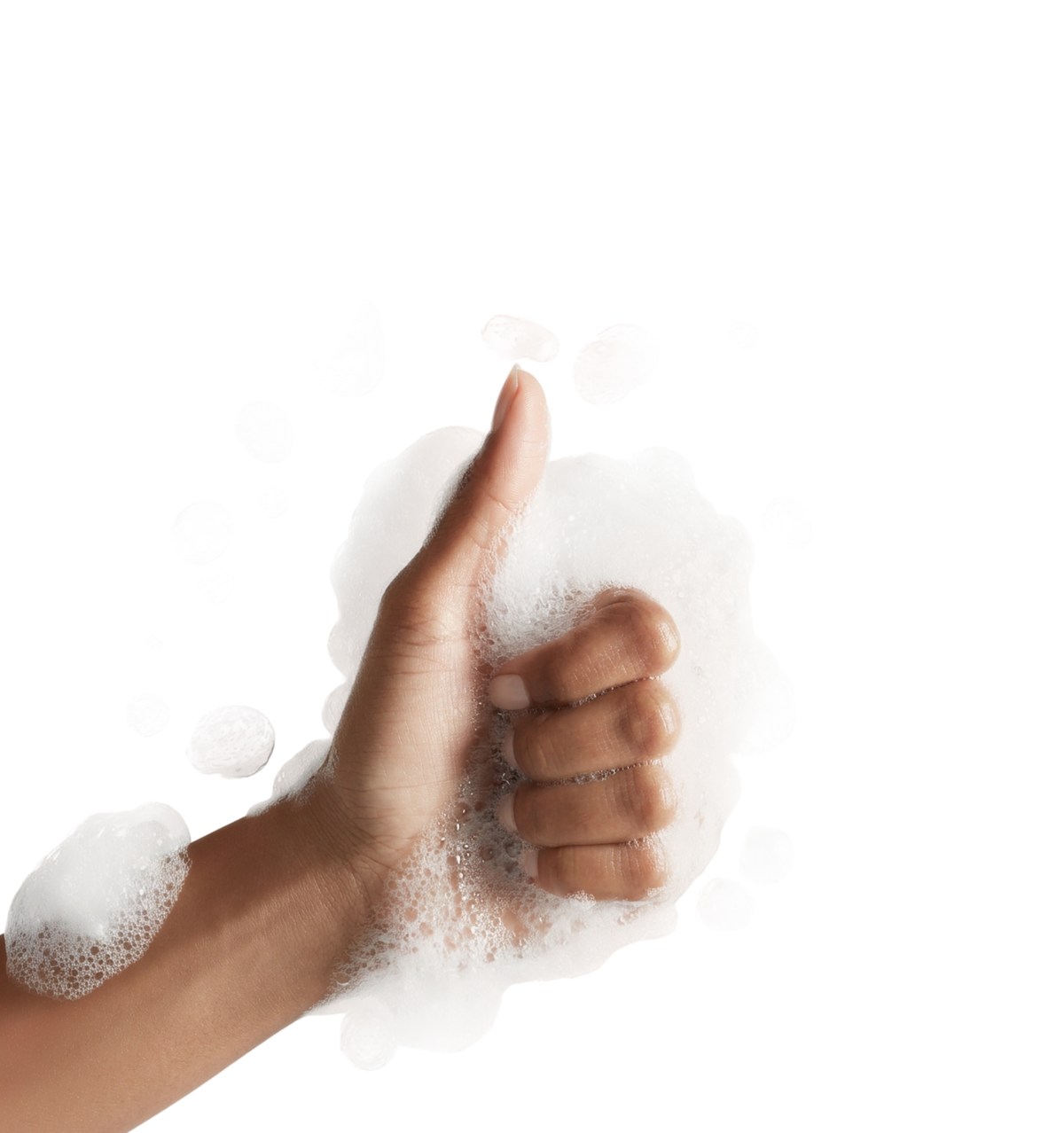 Daumen hoch mit Schaumwolke