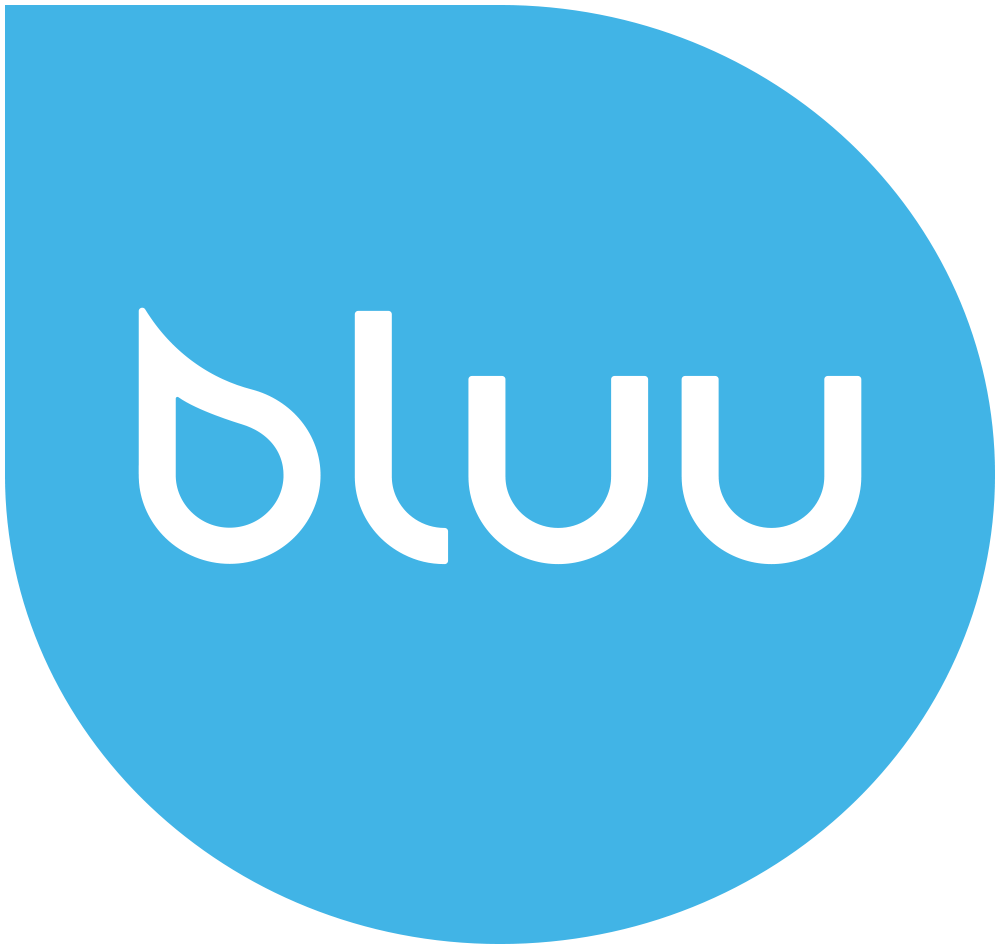 bluu Logo im blauen Tropfen