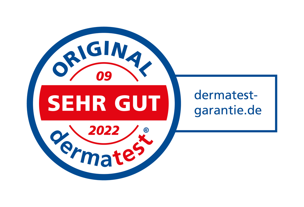 Dermatest-Siegel «Sehr gut» 2022