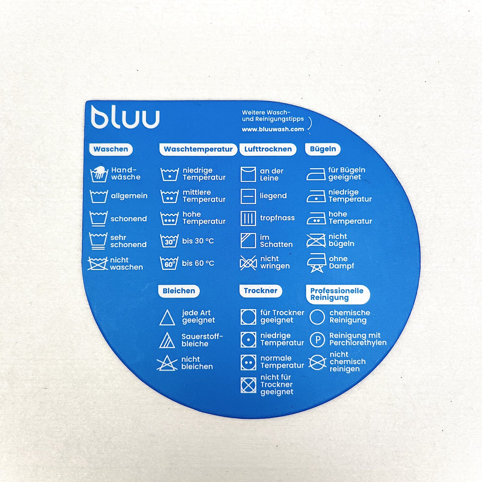 bluu Wash Guide – Magnet mit Waschsymbolen