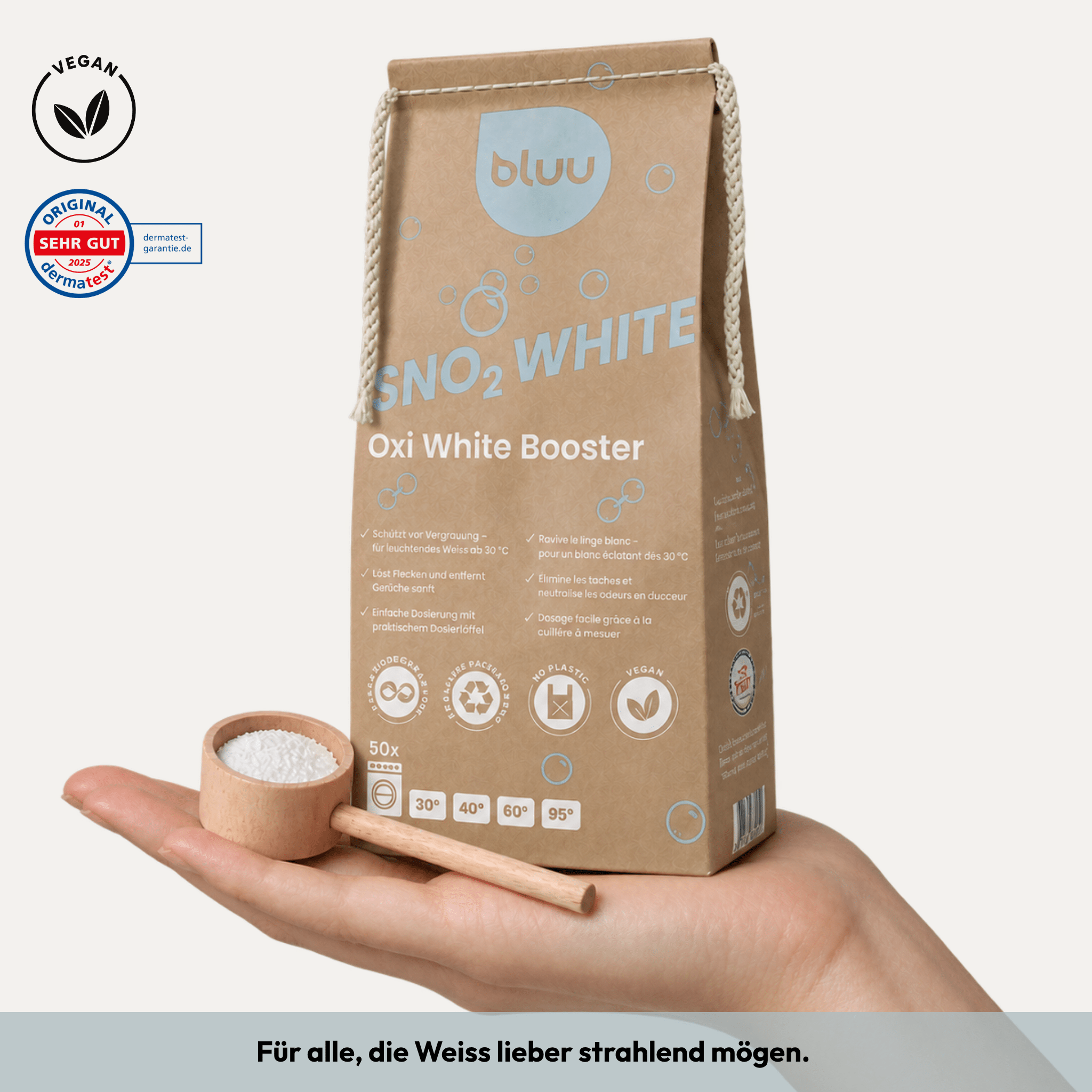 Booster Bianco all'Oxi - SnO₂ White con cucchiaio dosatore incluso - BSET016 - bluu - La sensazione del bucato