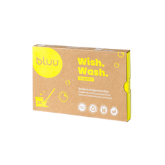 Verpackung der Wish.Wash. Bodenreinigerstreifen in Gelb und Braun